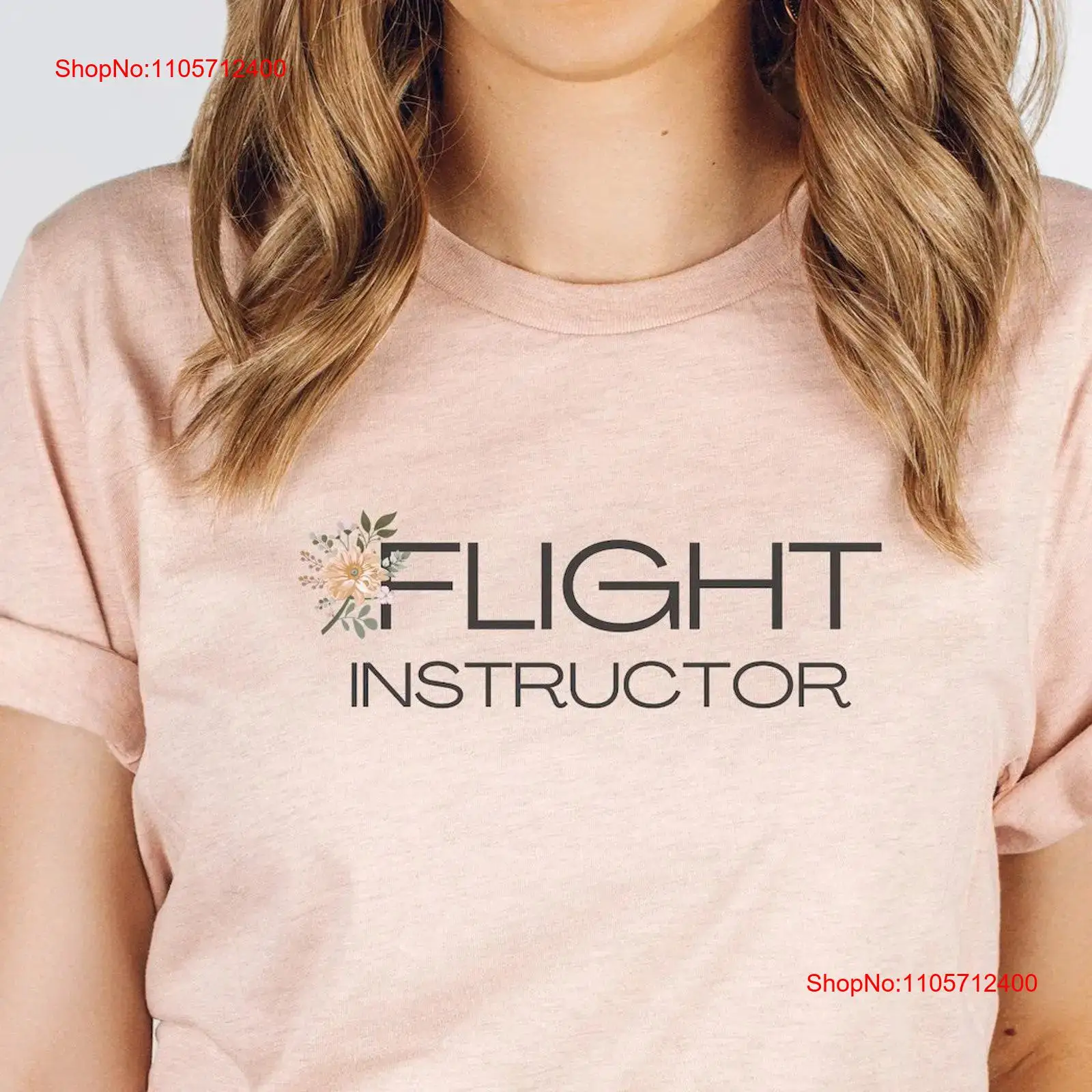Commercial Printing And Graphics - Camiseta Floral Flight Instructor para mujer,