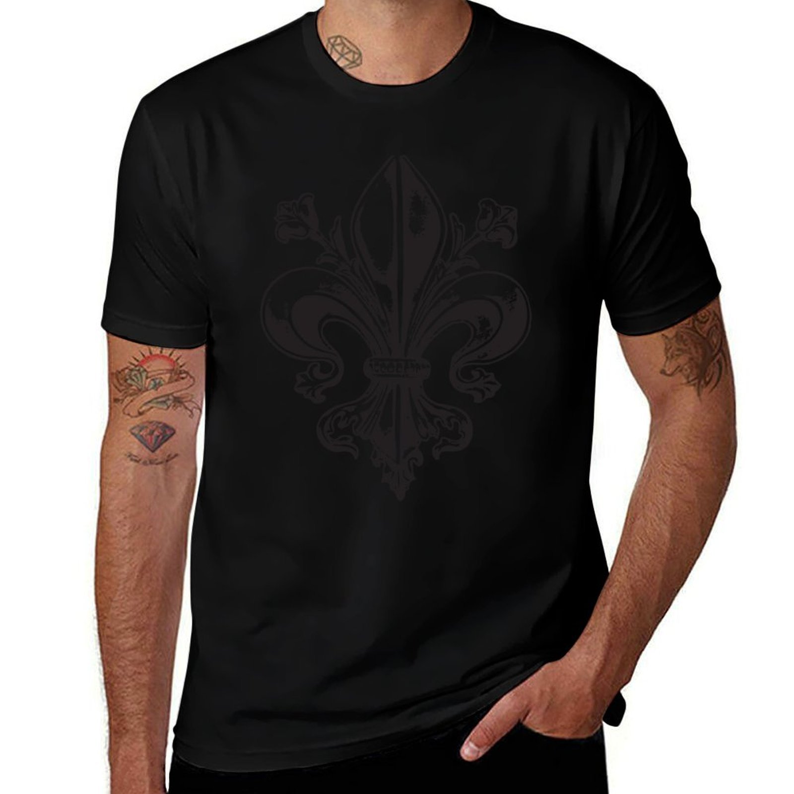 Printing Qc - Camiseta estilo medieval con flor de